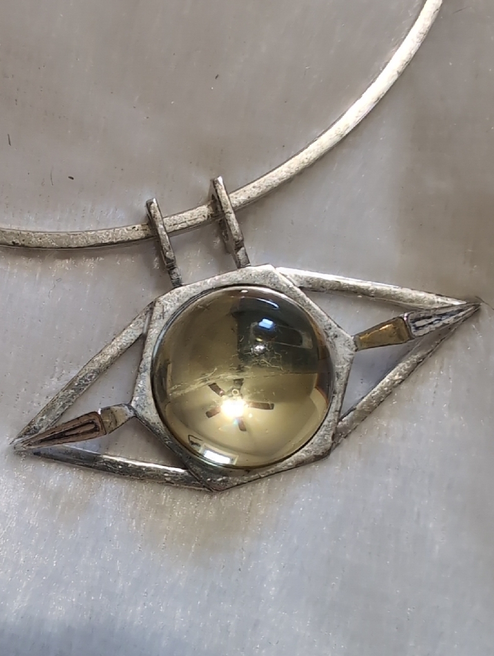 Rare Jenny Bird Silver Plated Nova Orb Collar 3D Metal Choker Statement Necklace - Picture 4 of 15